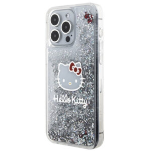 Hello Kitty blizgučių dėklas iPhone 15 Pro Max – sidabrinis