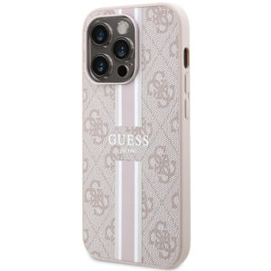 Guess MagSafe dėklas iPhone 15 Pro – rožinis