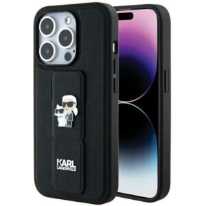 Karl Lagerfeld Gripstand dėklas iPhone 13 Pro/13 – juodas