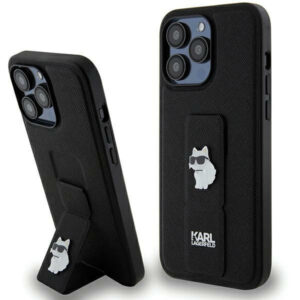 Karl Lagerfeld Gripstand dėklas iPhone 13 Pro Max – juodas