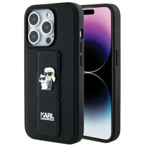 Karl Lagerfeld Gripstand dėklas iPhone 14 Pro – juodas