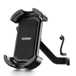 Rockbros 25210032005 motociklo telefono laikiklis veidrodėliui, juodas