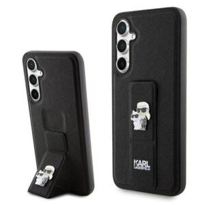 Karl Lagerfeld Gripstand Saffiano dėklas Galaxy S23 FE – juodas