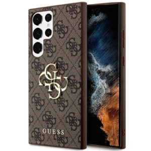 Guess 4G Big Metal Logo dėklas Galaxy S24 Ultra – rudas
