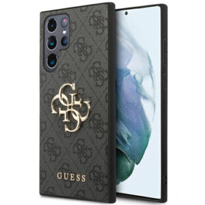 Guess 4G Big Metal Logo dėklas Samsung Galaxy S24 Ultra - Juodas -- Samsung Galaxy S24 Ultra