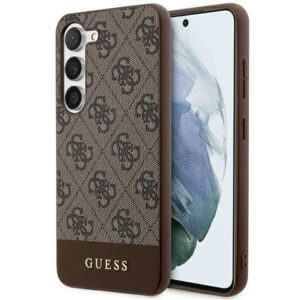 Guess 4G Stripe dėklas Samsung Galaxy S24+ – rudas