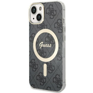 Guess MagSafe dėklas iPhone 15 Plus/14 Plus – juodas