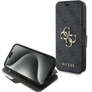 Guess 4G Big Metal Logo dėklas iPhone 15 Pro – pilkas