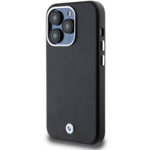 BMW Signature Wrapped Metal MagSafe dėklas iPhone 14 Pro - juodas