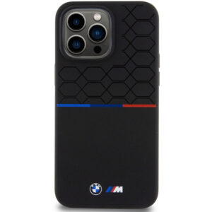 BMW M silikoninis MagSafe dėklas iPhone 15 Pro Max – juodas