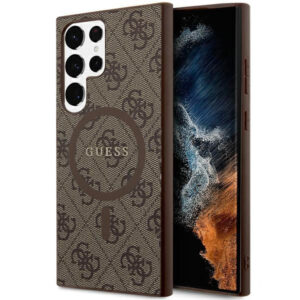 Guess 4G MagSafe dėklas Samsung Galaxy S24 Ultra – rudas
