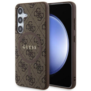 Guess 4G MagSafe dėklas Samsung Galaxy S24 – rudas