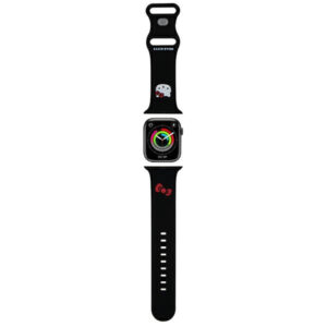Hello Kitty silikoninis Kitty galvos dirželis skirtas Apple Watch 42/44/45/49mm – juodas