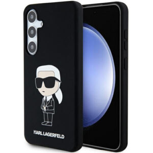 Karl Lagerfeld silikoninis dėklas Galaxy S24 – juodas