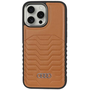 Audi MagSafe eko odos dėklas iPhone 15 Pro Max – rudas