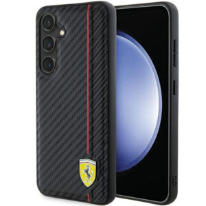 Ferrari Carbon Printed Line dėklas Samsung Galaxy S24 – juodas