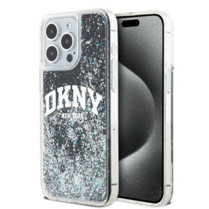 DKNY Liquid Glitter Big Logo dėklas iPhone 14 Pro Max – juodas