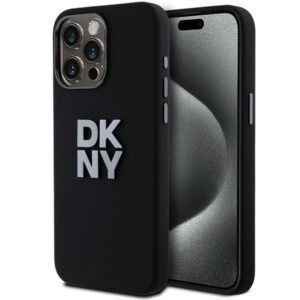 DKNY silikoninis dėklas iPhone 15 Pro – juodas
