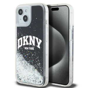 DKNY Liquid Glitter dėklas iPhone 15 Plus / 14 Plus – juodas
