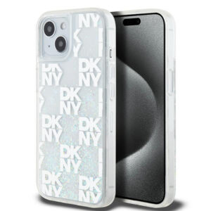 DKNY Liquid Glitter dėklas iPhone 15/14/13 – rožinis