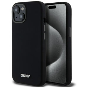 DKNY MagSafe silikoninis dėklas iPhone 14/15/13 – juodas