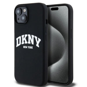 DKNY MagSafe silikoninis dėklas iPhone 14/15/13 – juodas