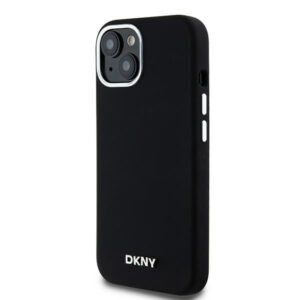 DKNY MagSafe silikoninis dėklas iPhone 15/14/13 – juodas