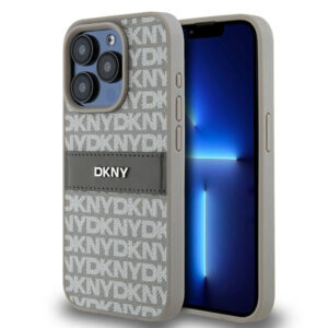 DKNY odinis dėklas iPhone 15 Pro Max – smėlinis