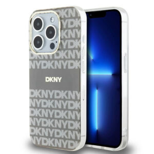 DKNY MagSafe dėklas iPhone 15 Pro – smėlio spalvos