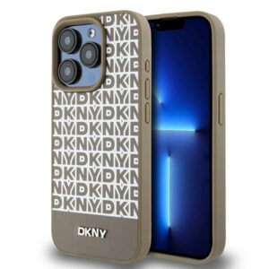 DKNY MagSafe dėklas iPhone 15 Pro – rudas
