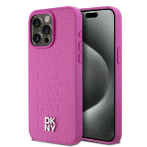 DKNY odinis MagSafe dėklas iPhone 15 Pro Max – rožinis