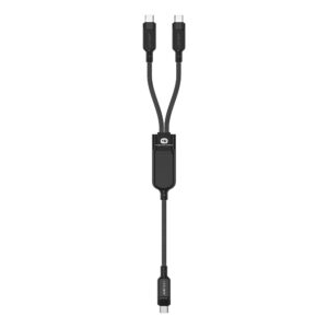Acefast C5 USB-C - USB-C / USB-C 2in1 100W 480Mb/s laidas - juodas
