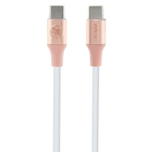 Guess Ebossed Logo USB-C / USB-C laidas 1.5m greitas įkrovimas - rožinis