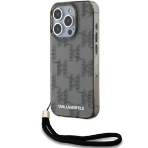 Karl Lagerfeld KL Pattern dėklas iPhone 15 Pro – juodas