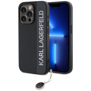 Karl Lagerfeld Saffiano dėklas iPhone 15 Pro – juodas