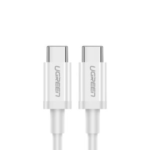 Ugreen US264 60518 USB-C / USB-C PD QC AFC laidas 1 m - baltas -- Cell phone cables