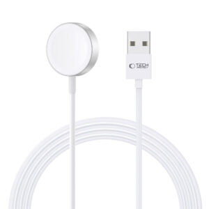 Tech-Protect UltraBoost Magnetinis indukcinis įkroviklis su USB-A jungtimi, skirtas Apple Watch, 1.2m - baltas -- Apple Watch