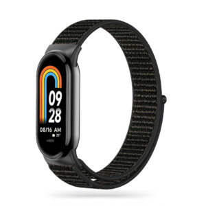 Tech-Protect nailoninis dirželis, skirtas Xiaomi Smart Band 8/8 NFC – juodas -- Xiaomi Smart Band 8