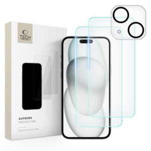Tech-Protect Supreme stiklo rinkinys iPhone 15 (ekranui + kamerai) -- iPhone 15