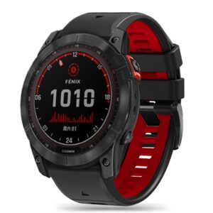 Tech-Protect IconBand Pro dirželis, skirtas Garmin Fenix ​​3 / 5X / 3HR / 5X Plus / 6X / 6X Pro / 7X - juodas/raudonas --...