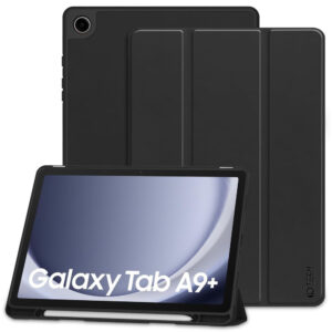Tech-Protect SmartCase Pen dėklas Galaxy Tab A9+ 11 – juodas -- Samsung Galaxy Tab A9+