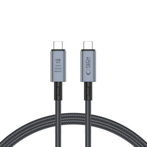 Tech-Protect UltraBoost Max USB-C 4.0 / USB-C 4.0 PD laidas 240W 8K 40Gbps 1m - pilkas -- Cell phone cables