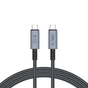 Tech-Protect UltraBoost Max USB-C 4.0 / USB-C 4.0 PD laidas 240W 8K 40Gbps 2m - pilkas -- Cell phone cables