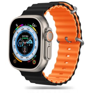 Tech-Protect IconBand Pro dirželis, skirtas Apple Watch 4/5/6/7/8/9/SE / Ultra 1/2 (42/44/45/49 mm) – oranžinė-juoda --...