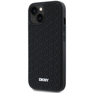 DKNY 3D guminis dėklas iPhone 15/14/13 – juodas