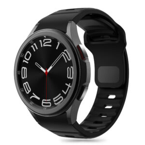 Tech-Protect silikoninis dirželis, skirtas Samsung Galaxy Watch 4 / 5 / 5 Pro / 6 / 7 / FE - juodas -- Samsung Galaxy Watch 4