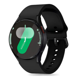 Tech-Protect silikoninis dirželis, skirtas Samsung Galaxy Watch 4 / 5 / 5 Pro / 6 / 7 / FE - juodas -- Samsung Galaxy Watch 4