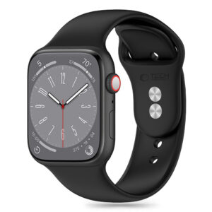 Tech-Protect silikoninis dirželis, skirtas Apple Watch 4/5/6/7/8/9/SE (38/40/41 mm) – juodas -- Apple Watch 4