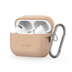 Tech-Protect silikoninis dėklas AirPods Pro 1/2 – smėlinis -- AirPods Pro 1