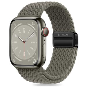 Tech-Protect Nylonmag dirželis, skirtas Apple Watch 4/5/6/7/8/9/SE/Ultra 1/2 (42/44/45/49 MM) – žalias -- Apple Watch 4